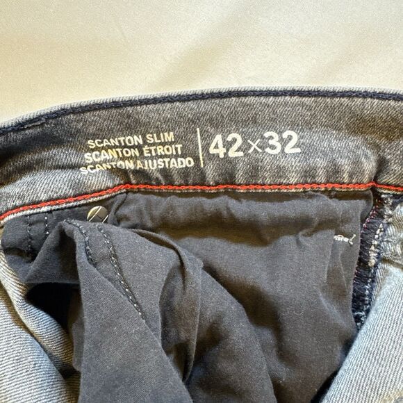 Tommy Jeans Scanton Slim Men’s 42x31 Gray Wash Denim Stretch Jeans Workwear - Picture 8 of 16